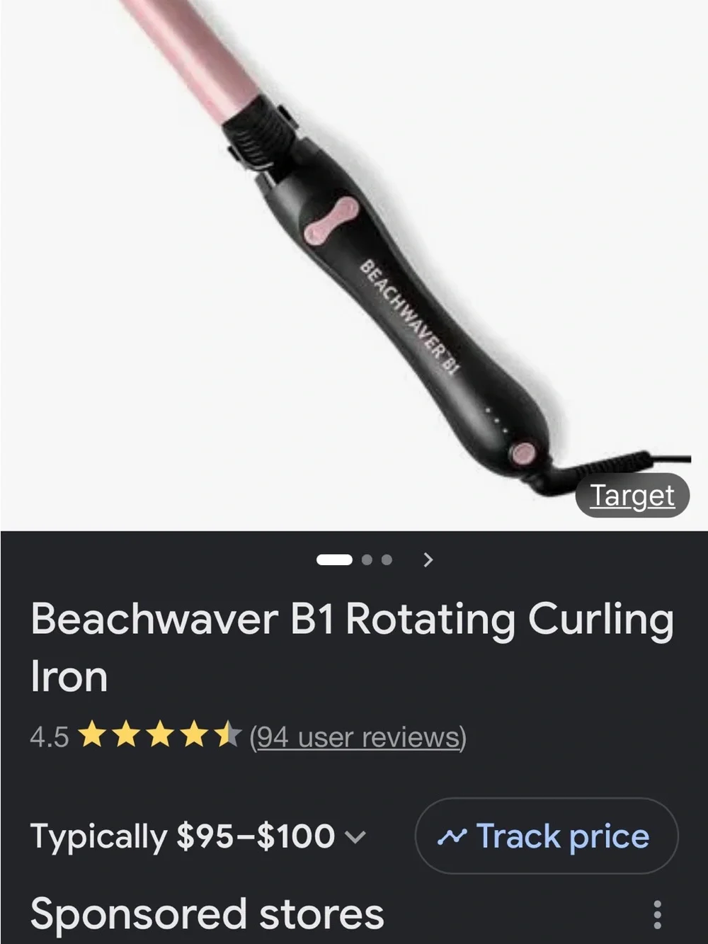 Beach waver B1 Pink/Black Rotating Curling Iron